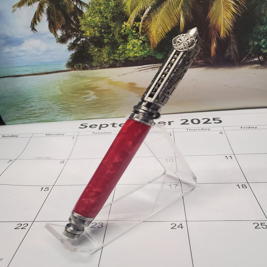 Firefighter Writing pen with red acrylic material