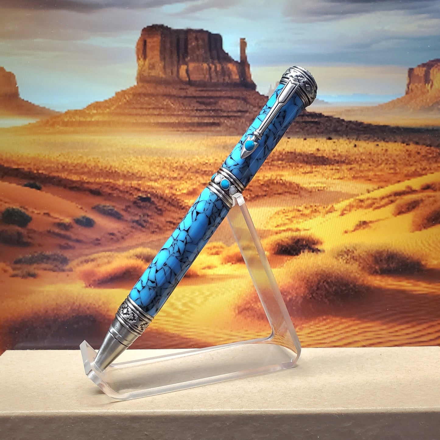 Southwestern Writing Pen with turquoise and Native American features