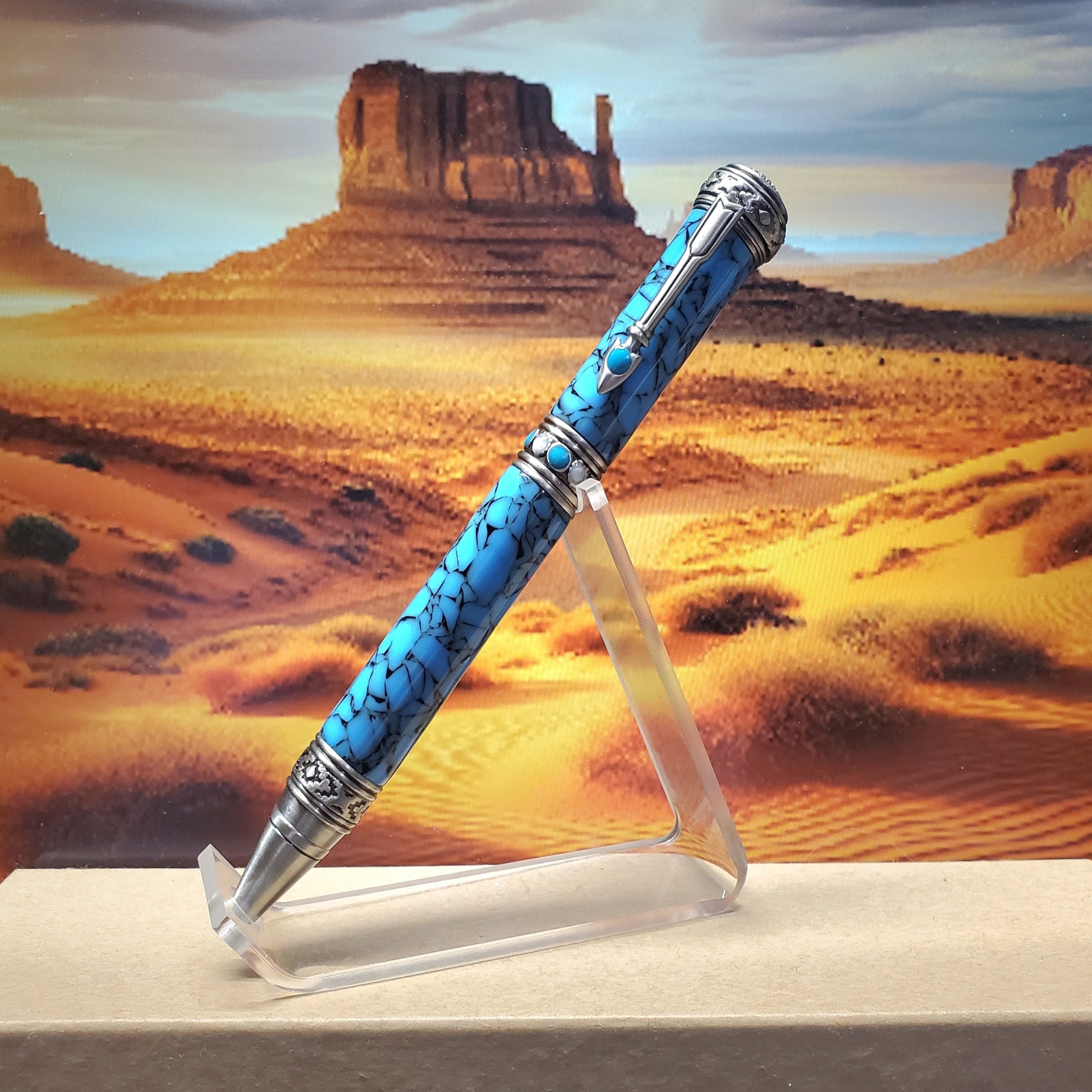 Southwestern Writing Pen with turquoise and Native American features